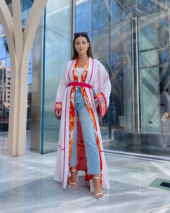 Double side abaya with palestinian touch