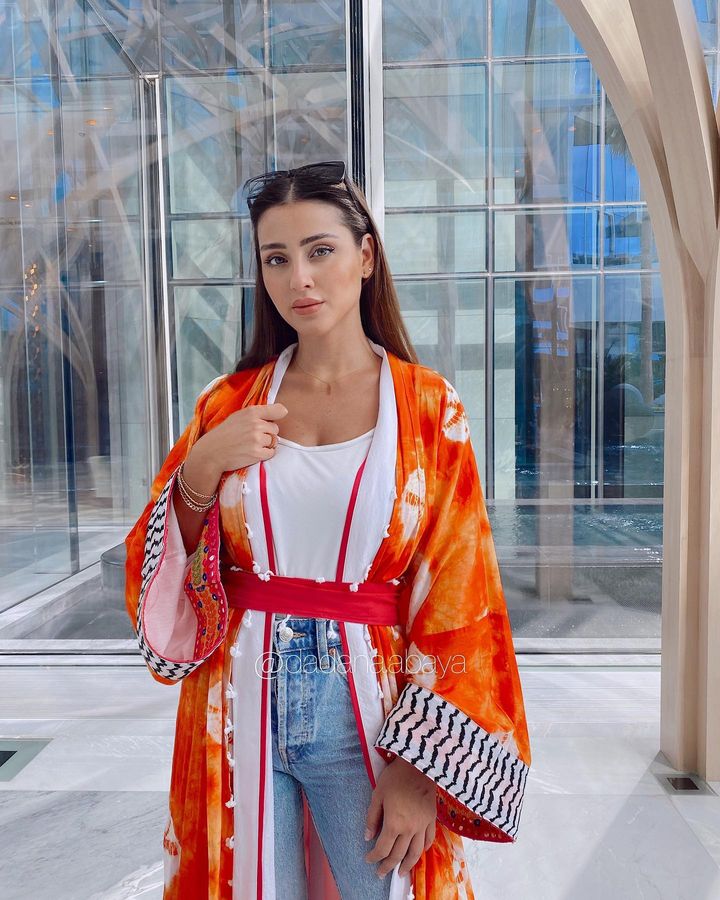 Double side abaya with palestinian touch