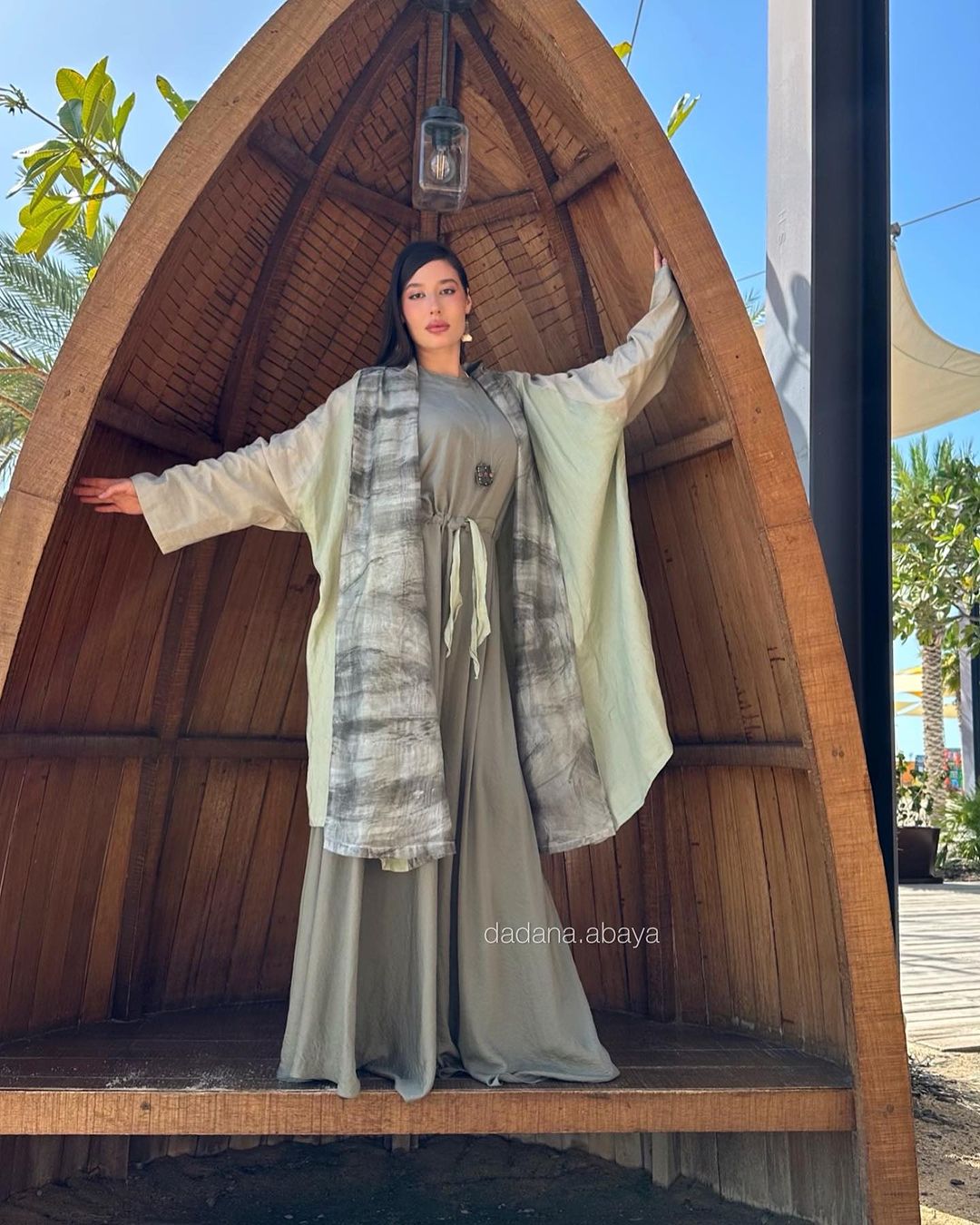 Linen Kimono with an overall
