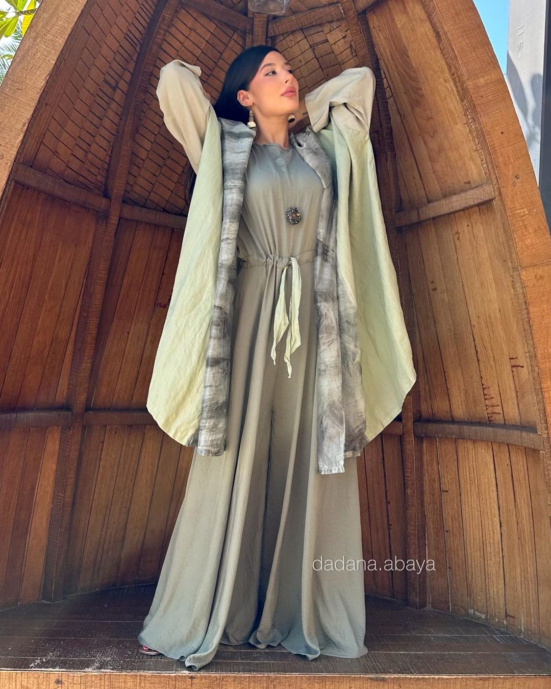 Linen Kimono with an overall