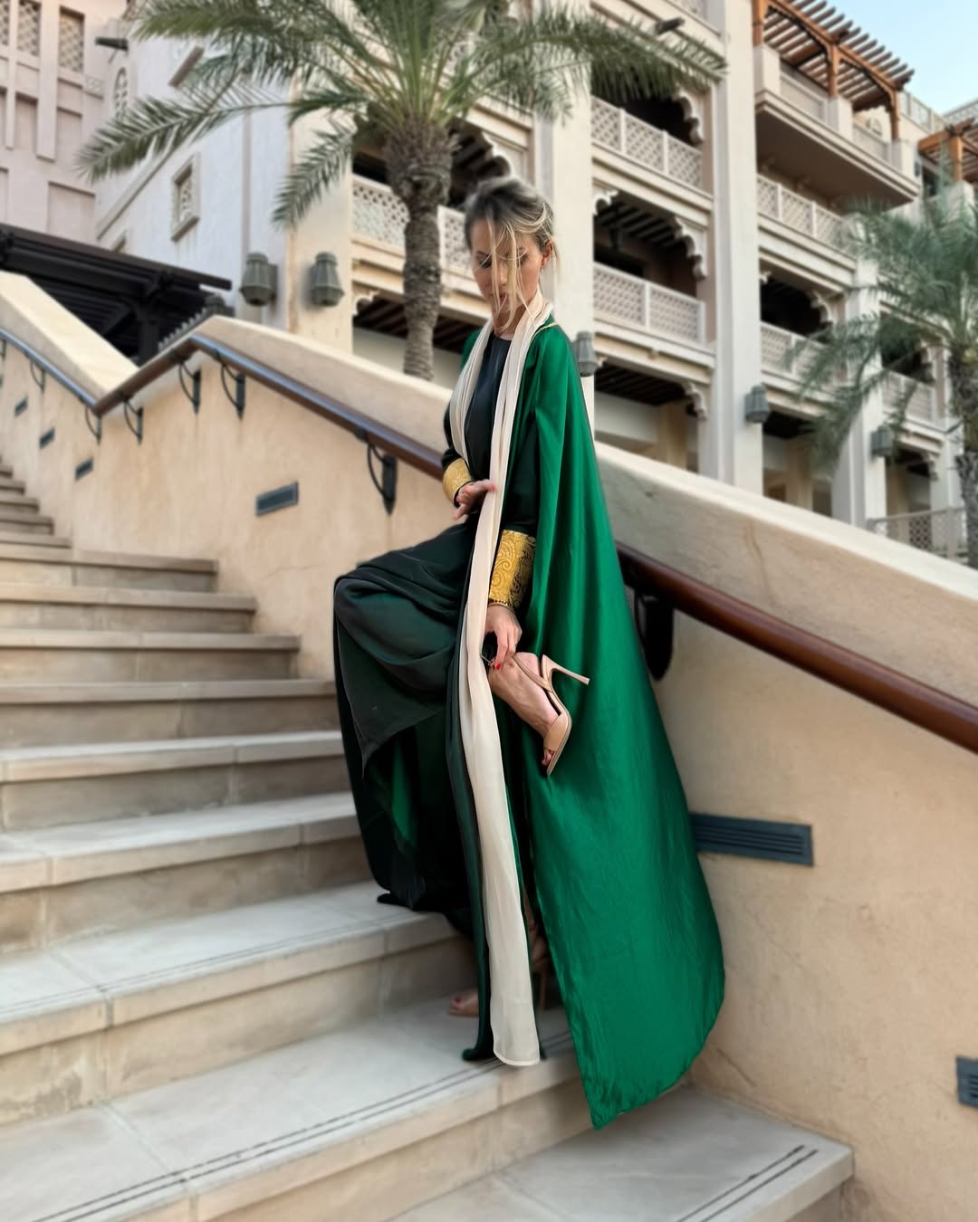 Green Cape with Dress & Sheila