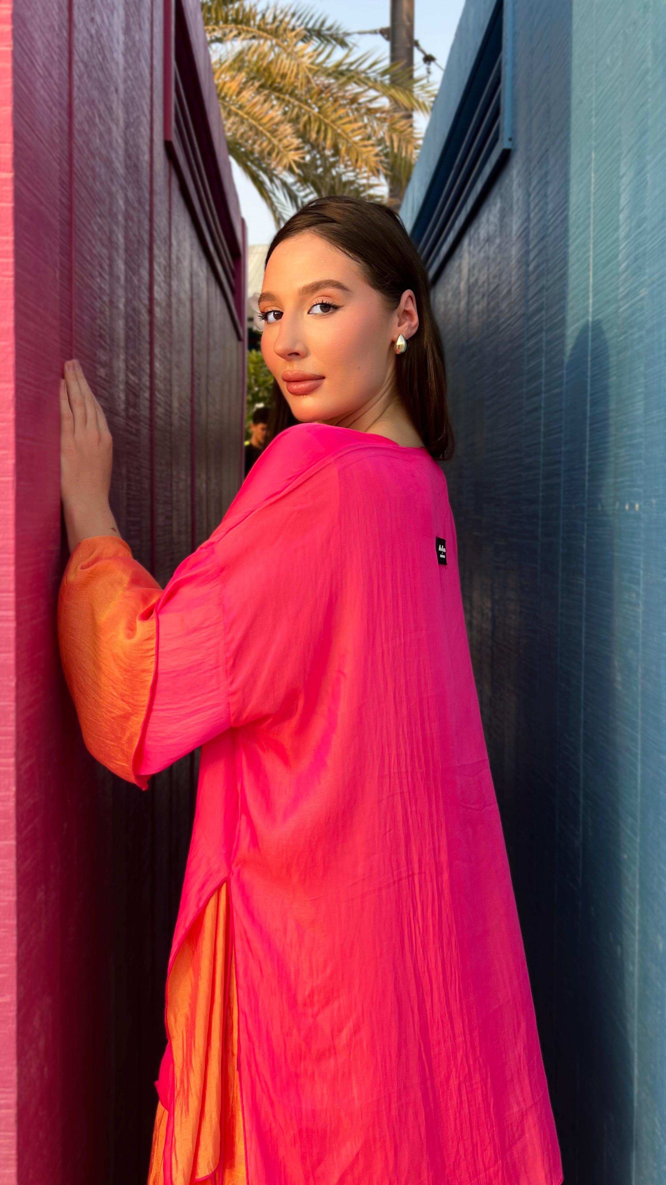 Two Tone Kimono with Skirt