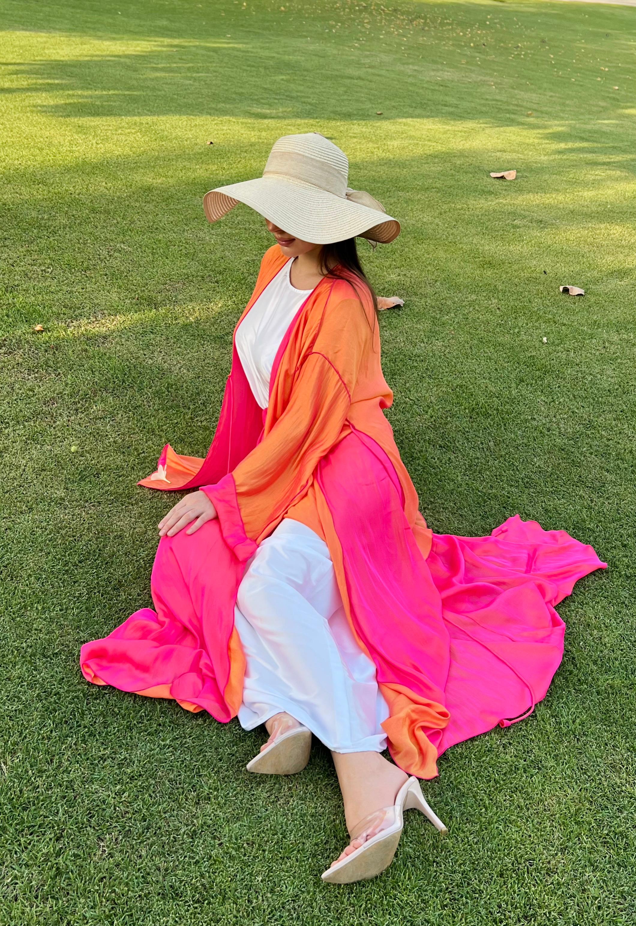 Two Tone Kimono with Skirt