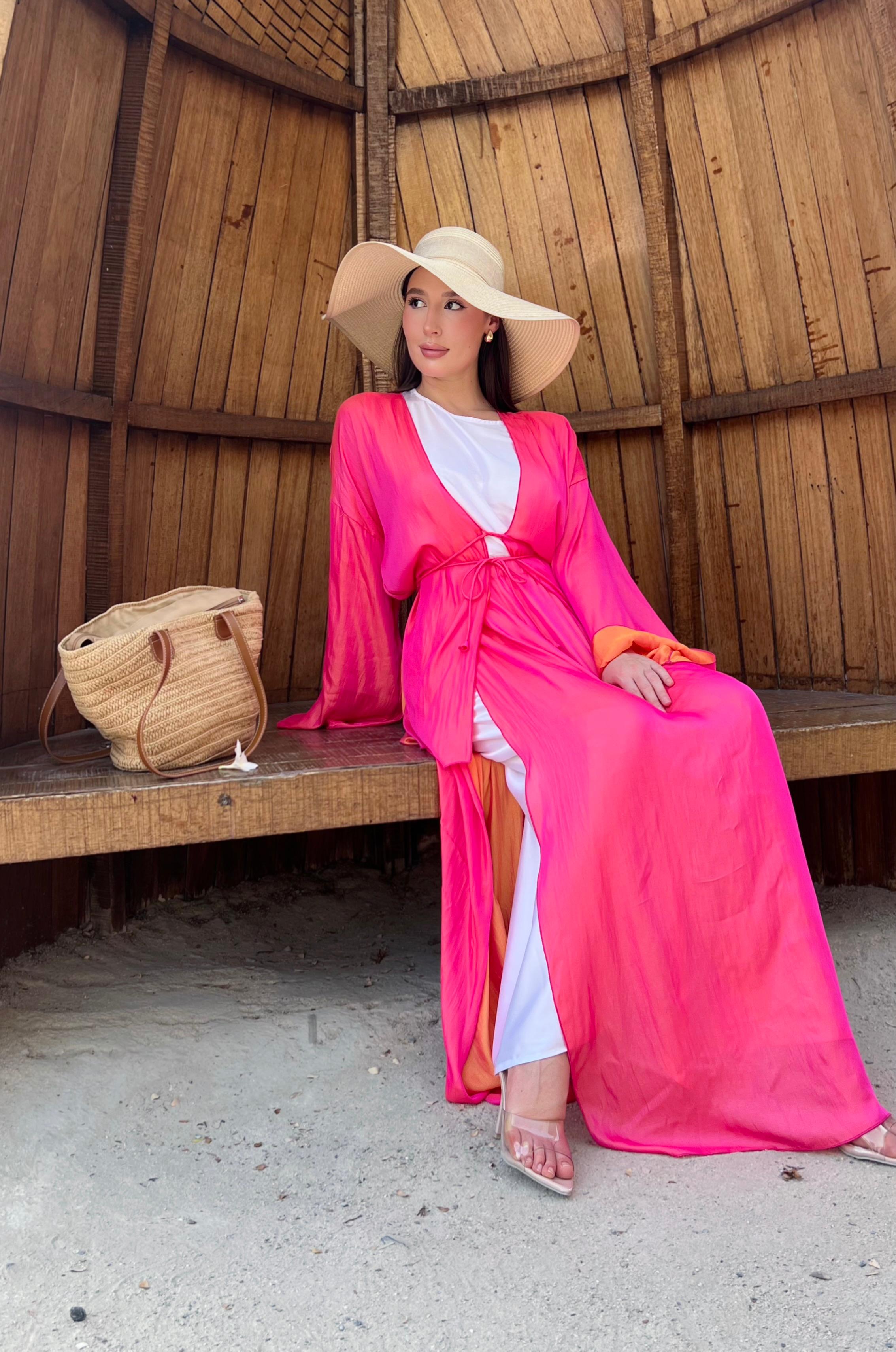 Two Tone Kimono with Skirt